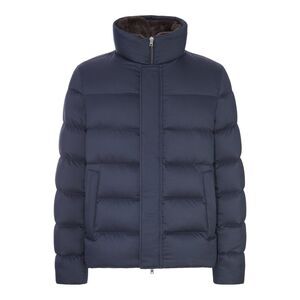 Herno Men Padded Puffer Jacket With A High Collar And Faux-Fur Lining